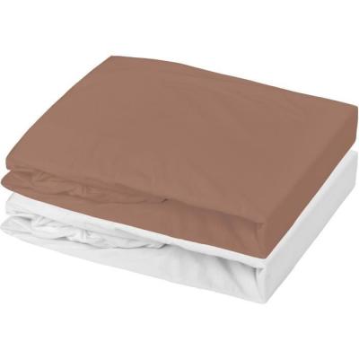 Ensemble Lot 2 draps housse P'TIT DODO Jersey Blanc / Brun - 70 x 140 cm