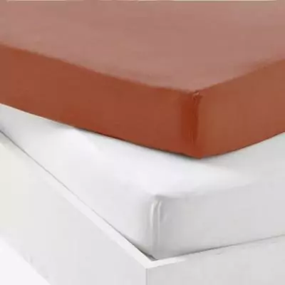 Lot 1 alèse + 1 drap housse - P'TIT DODO - 60 x 120 cm - Blanc / Tomette Lot 1 alèse + 1 drap housse - P'TIT DODO - 60 x 120 cm - Blanc / Tomette