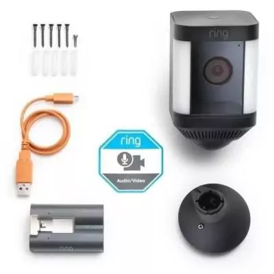 Caméra de Surveillance RING Spotlight Plus Plug-in Noir UE