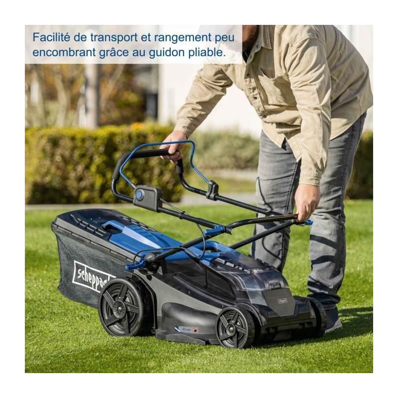 Tondeuse sans fil 43cm + mulching + ramassage - SCHEPPACH 20V IXES