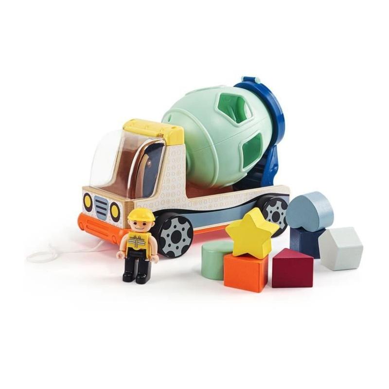 Véhicule de chantier : jeu éducatif tri couleurs/formes, 2 ans