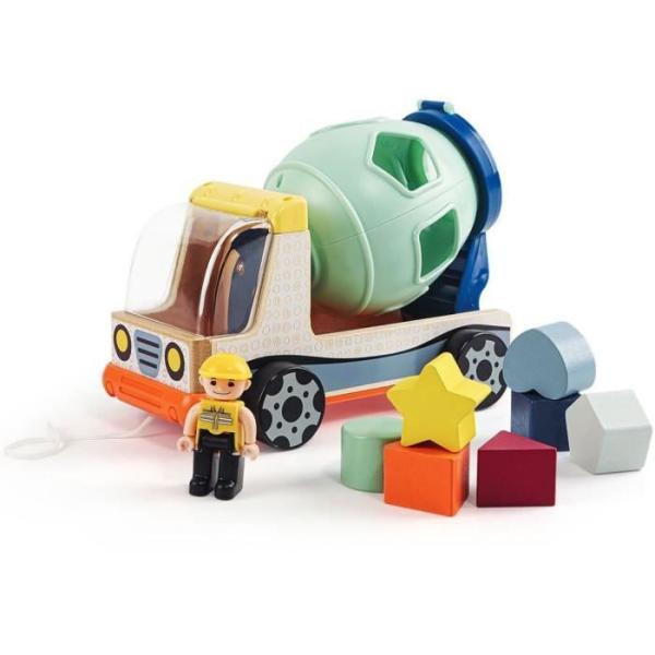 Véhicule de chantier, jeu éducatif pour le tri des couleurs et des formes, Des 2 ans, TOP BRIGHT