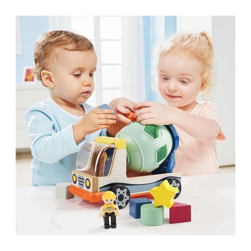 Véhicule de chantier : jeu éducatif tri couleurs/formes, 2 ans
