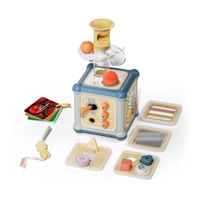 Cube d'activités 10-en-1 en bois pour enfants de 12 mois et plus