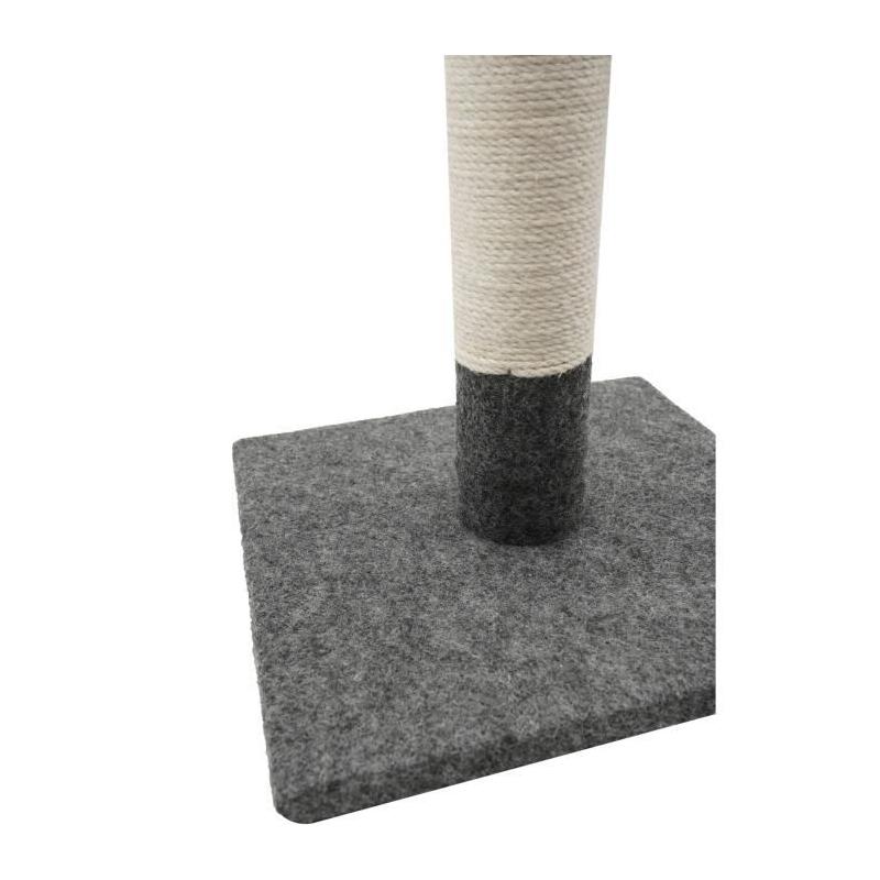 Poteau griffoir pour chat - TYROL - Design simple - Gris et blanc - 42cm