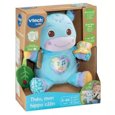 Doudou interactif VTECH THÉO, MON HIPPO CALIN (BOUTEILLES PLASTIQUE RECYCLÉES)