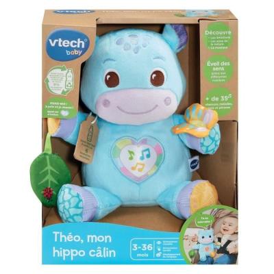 Doudou interactif VTECH THÉO, MON HIPPO CALIN (BOUTEILLES PLASTIQUE RECYCLÉES)