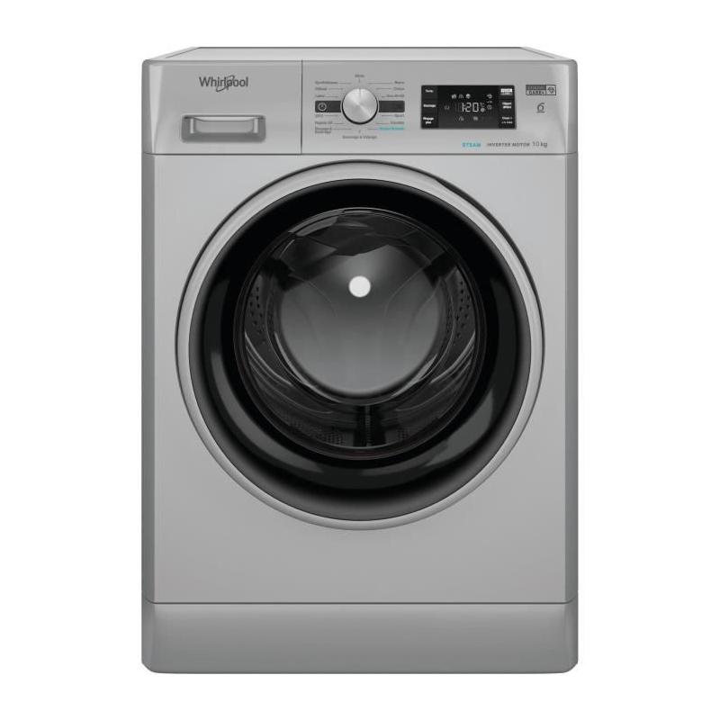 Lave-linge hublot Whirlpool 10 kg - Induction - 1400 trs/min - Silver