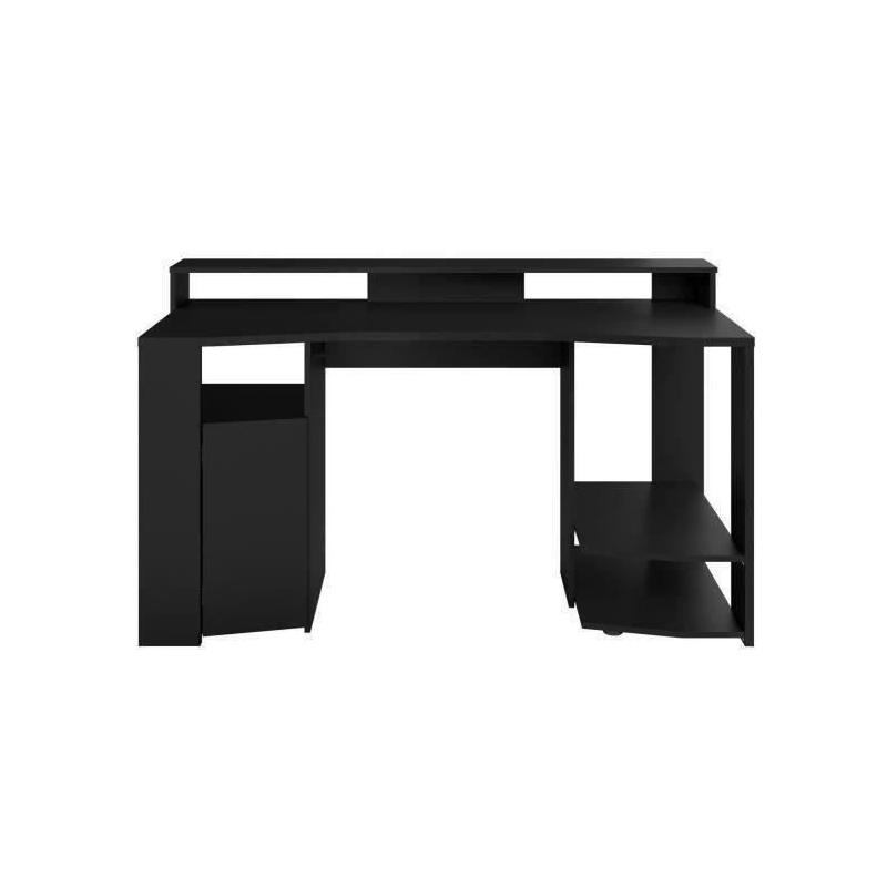 Bureau gaming LED noir - L152 x P61,5 x H86,7 cm - Grande zone de jeu