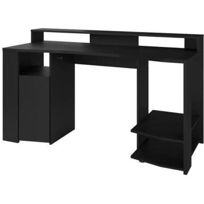 Bureau gaming LED noir - L152 x P61,5 x H86,7 cm - Grande zone de jeu