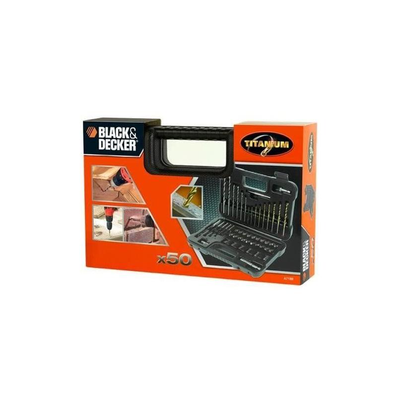 Coffret de perçage et vissage BLACK+DECKER - 50 accessoires titanium