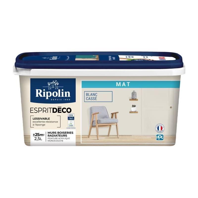 Peinture polyvalente blanc cassé mat - RIPOLIN - 2,5 L