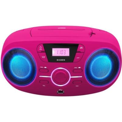 Lecteur CD Portable Rose + Enceintes Lumineux - BIGBEN CD61RSUSB