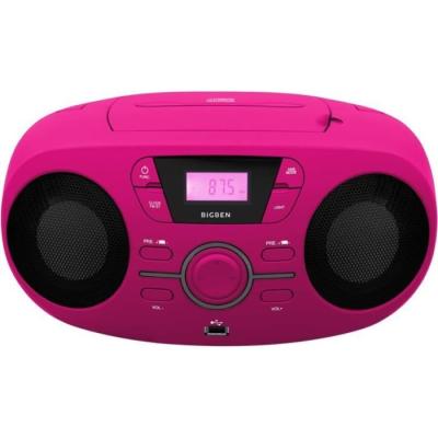 Lecteur CD Portable Rose + Enceintes Lumineux - BIGBEN CD61RSUSB