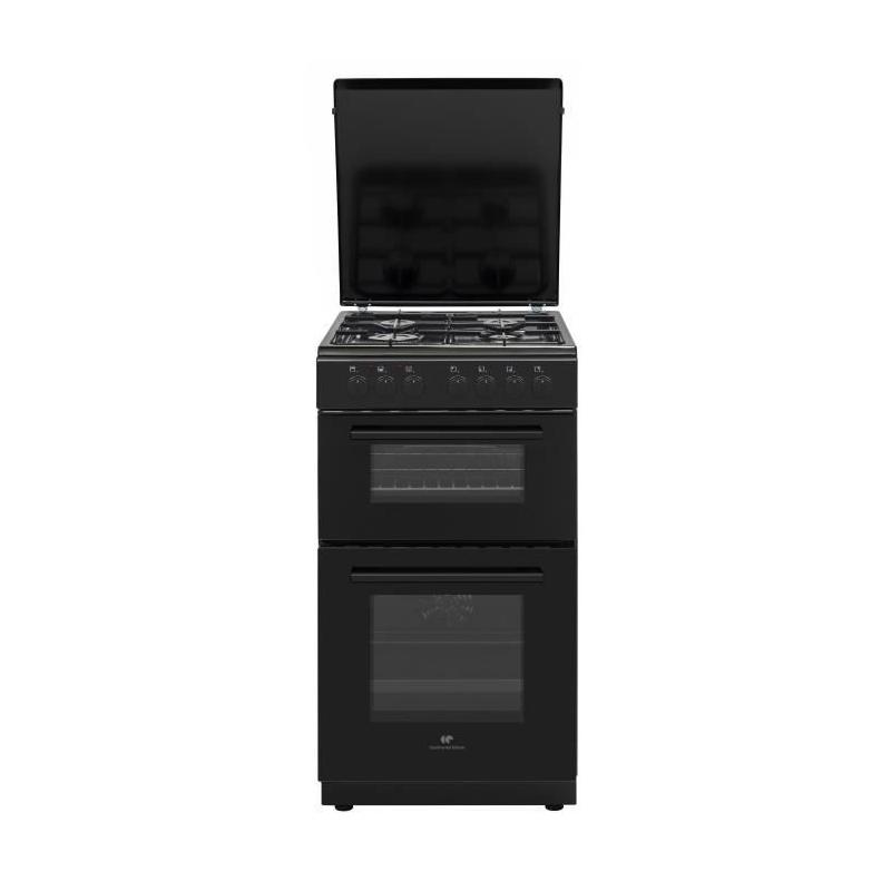 Cuisinière gaz Continental Edison - 4 feux - Noir - L50 x P60 x H90 cm