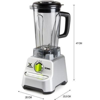 Mélangeur puissant XPOWER DOMO - 1500 W - 2 L - Gris