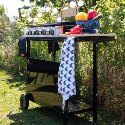 Plancha gaz GARDEN MAX MERIDA - 4 feux sur chariot - Noir