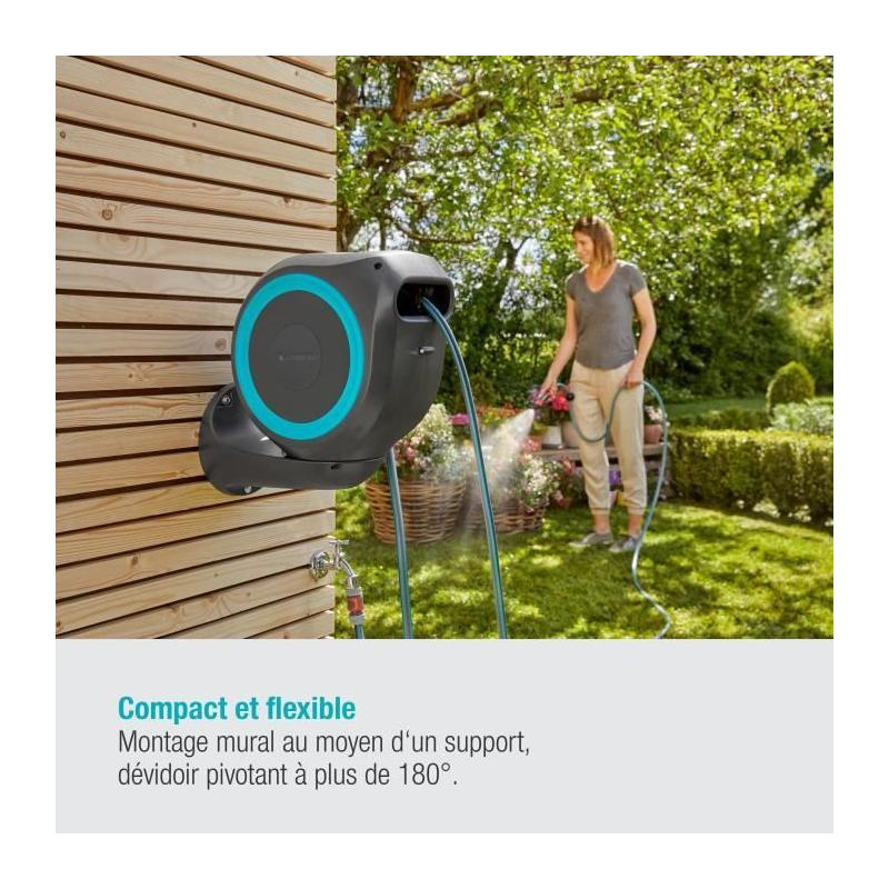Dévidoir Mural Automatique 15m - Pour un Jardin bien Rangé