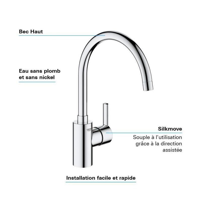 Mitigeur Evier Feel Chromé 32670002 : design et performance