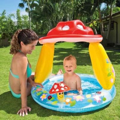 Piscine gonflable enfant INTEX - Pataugeoire champignon - Jeu d'eau amusant
