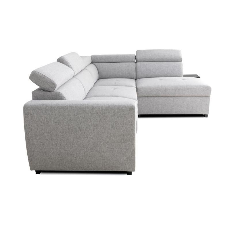 Canapé d'angle convertible réversible 4/5 places KELIO Gris