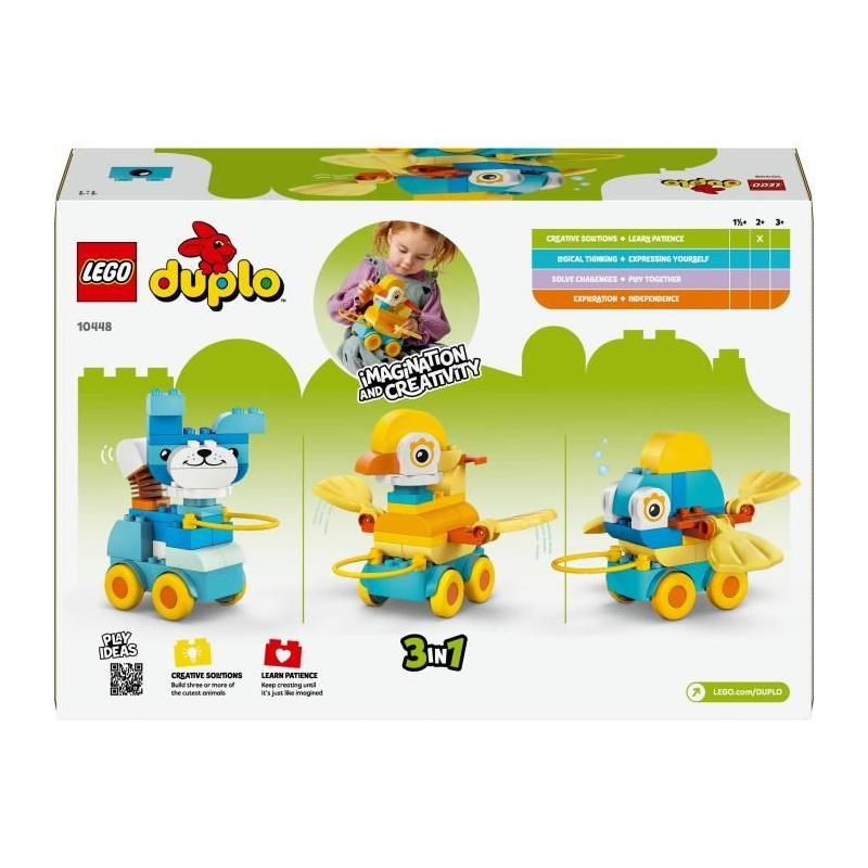 LEGO DUPLO Ma Ville 10448: Animaux Sur Roues 3-En-1 pour les Tout-Petits