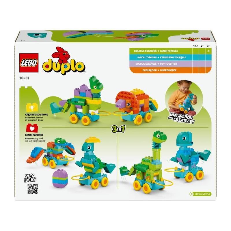 LEGO DUPLO Ma Ville 10451 Dinosaures sur Roues 3-en-1 - Jeu de construction dinosaures