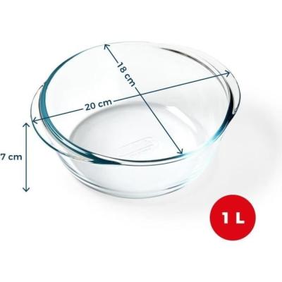 Plat air fryer PYREX 20 cm en verre borosilicate