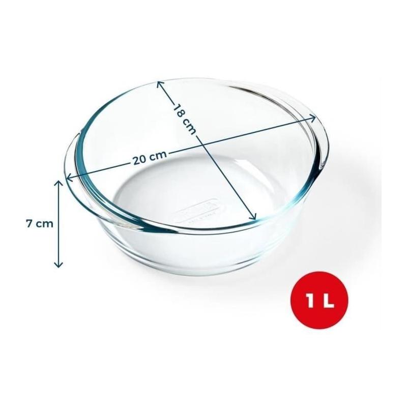 Plat air fryer PYREX 20 cm en verre borosilicate