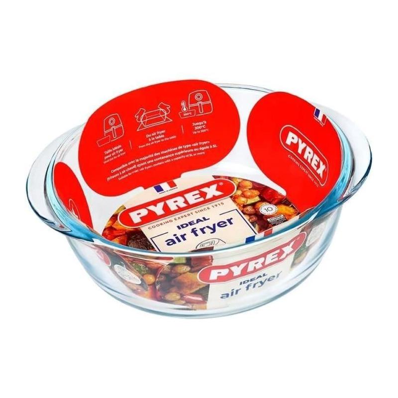 Plat air fryer PYREX 20 cm en verre borosilicate