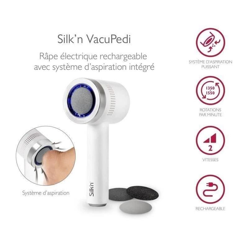 Râpe électrique anti-callosités avec aspiration - Silk'n Vacupedi