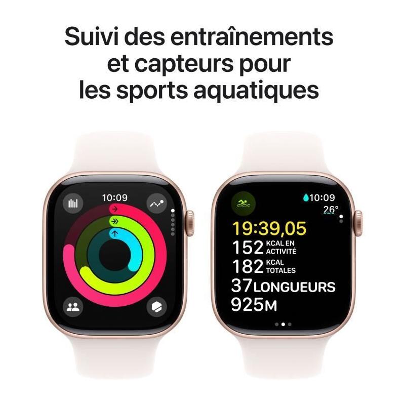 Apple Watch Series 10 GPS 46mm Rose Gold avec Bracelet Light Blush - S/M