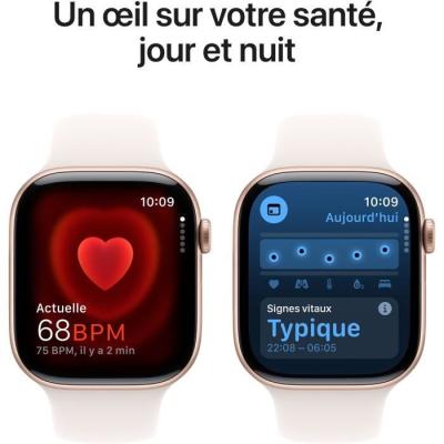 Apple Watch Series 10 GPS 46mm Rose Gold avec Bracelet Light Blush - S/M