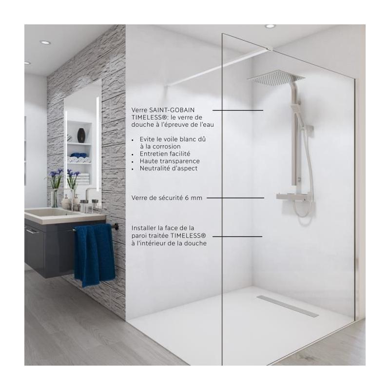 Paroi de douche AURYS BALEARES - Verre Timesless clair 6 mm