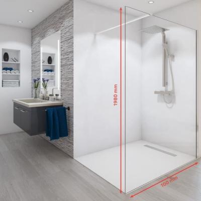 Paroi de douche AURYS BALEARES - Verre clair 6 mm - L.198 x l.100 cm