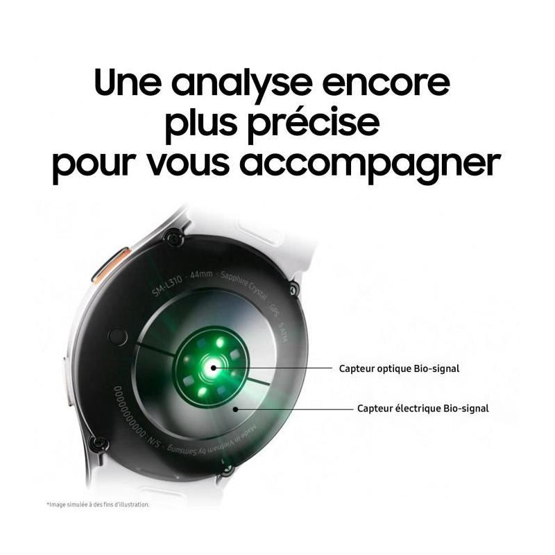 Montre connectée Samsung Watch7 44mm Vert Kaki : le must-have intelligent!