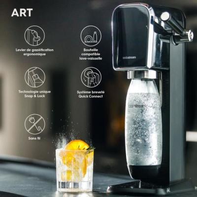 Machine à soda SODASTREAM ART - Noir, bouteille compatible lave-vaisselle