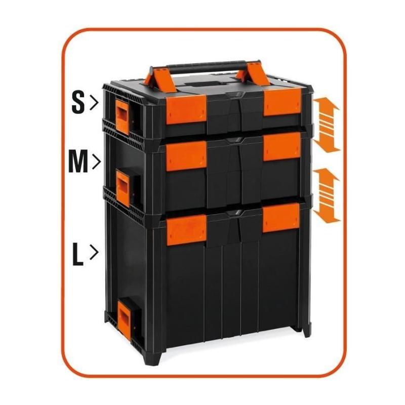 Coffret professionnel emboîtable TOOD ABS 46x34x36 cm