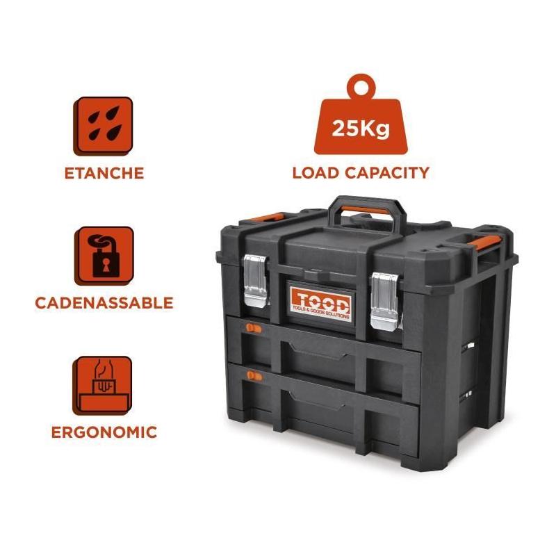 Mallette à outils TOOD étanche avec tiroirs - Pratique et compact