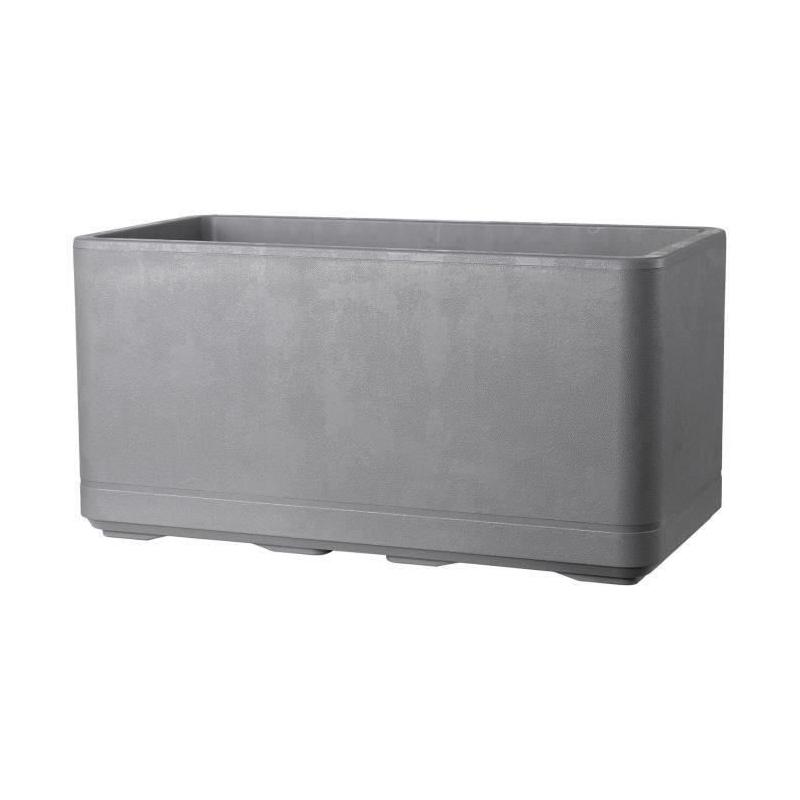 Jardinière Muret Cosmo DEROMA 78 cm Gris Cendré - Réserve d'eau
