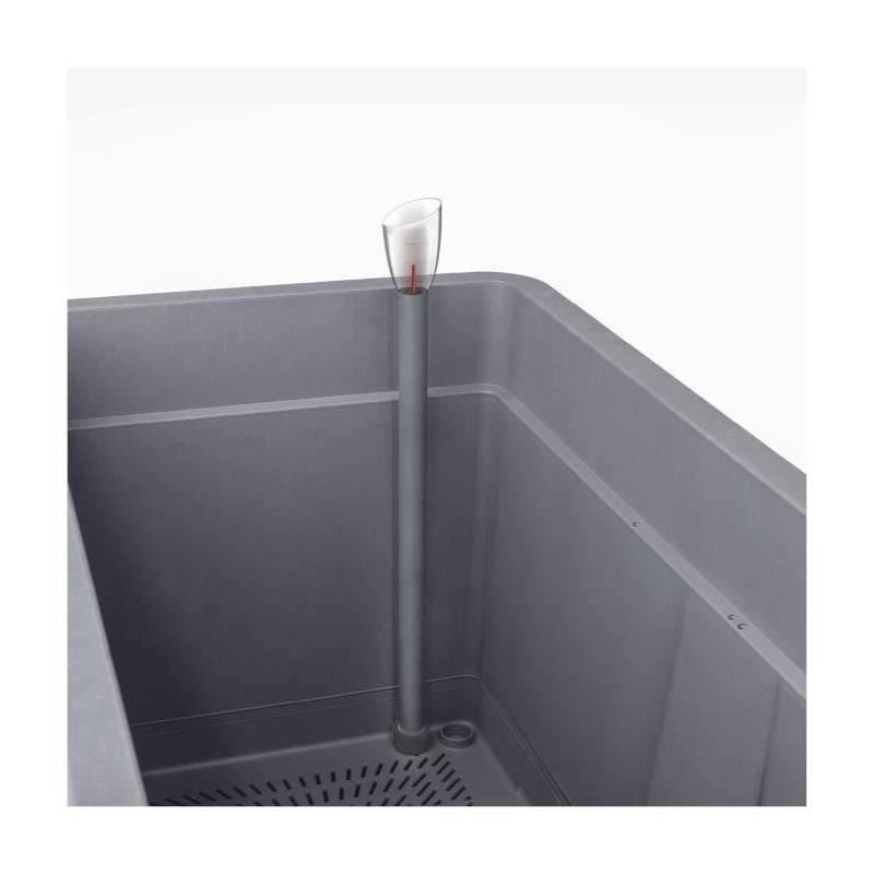 Jardinière Muret Cosmo DEROMA 78 cm Gris Cendré - Réserve d'eau