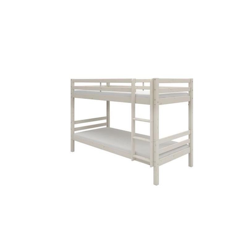 Lits superposés séparables enfant - Pin massif blanc - 2x90x200 cm