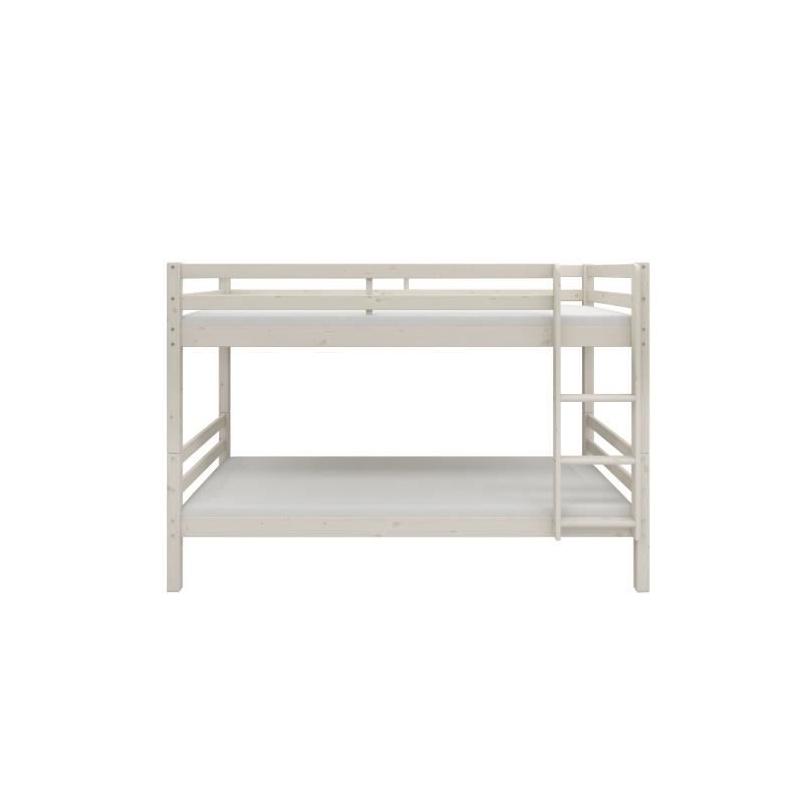 Lits superposés séparables enfant - Pin massif blanc - 2x90x200 cm