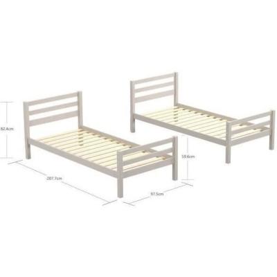 Lits superposés enfant séparables - Pin massif gris clair
