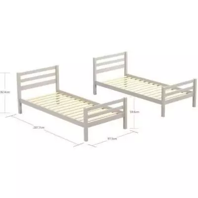 Lits superposés enfant séparables - Pin massif gris clair Lits superposés enfant séparables - Pin massif gris clair