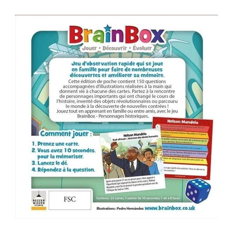Jeu d'apprentissage BrainBox Pocket : Personnages Historiques