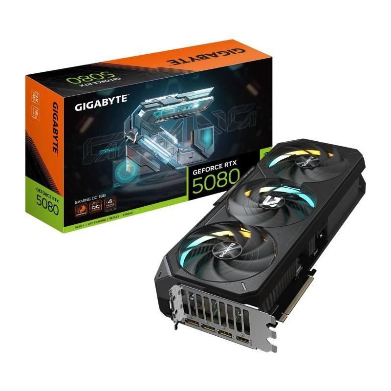 Carte graphique GIGABYTE GeForce RTX 5080 GAMING OC - 16 Go