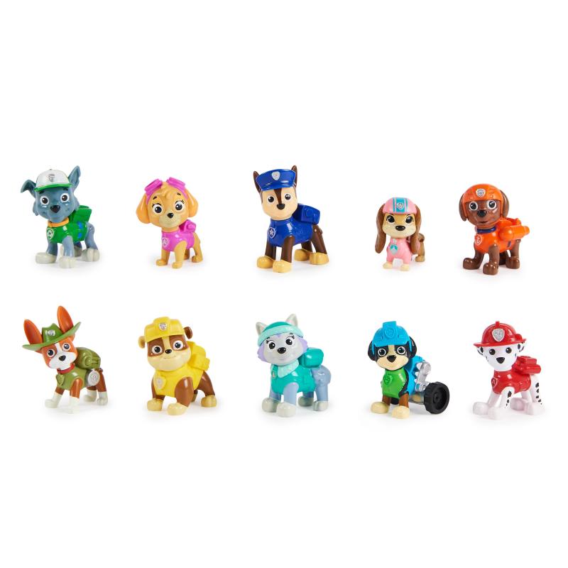 PAW Patrol - Pat Patrouille - Figurines 10e Anniversaire - 10 Figurines Articulées Chase, Marcus, Ruben, Stella, Zuma Et Bien