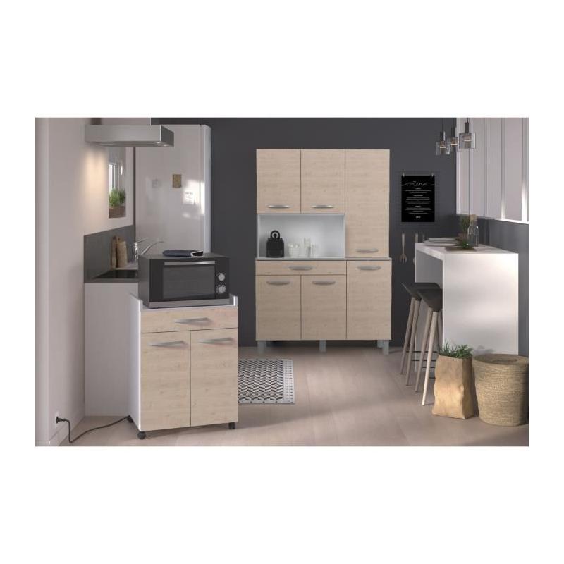 Buffet de Cuisine OSLO 120 cm - 1 Tiroir et 6 Portes