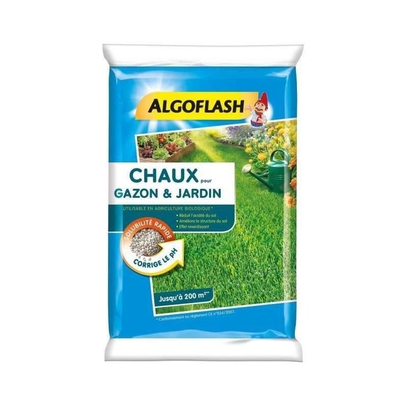 ALGOFLASH Chaux pour gazon et jardin - 10 kg : Un essentiel pour un jardin verdoyant